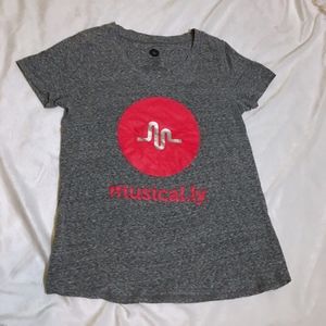 Gray/Red Musically Short Sleeve Logo Tee